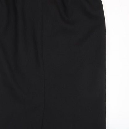 Damart Womens Black Polyester A-Line Skirt Size 12 Zip