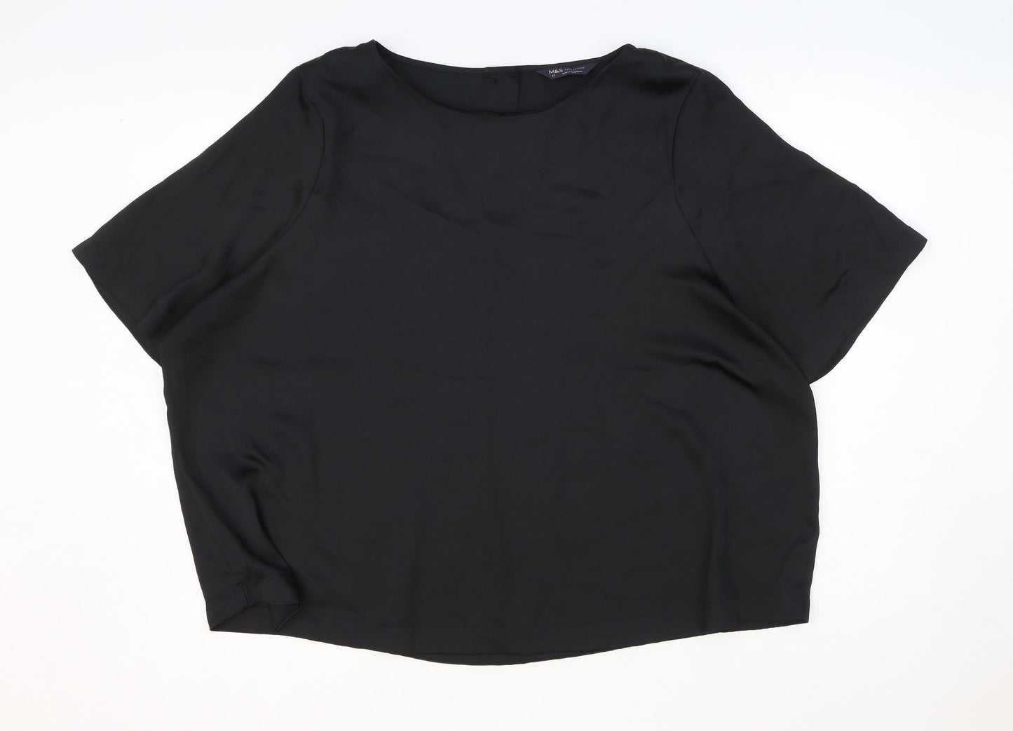 Womens UK Size 2XL Marks and Spencer Black Basic T-Shirt