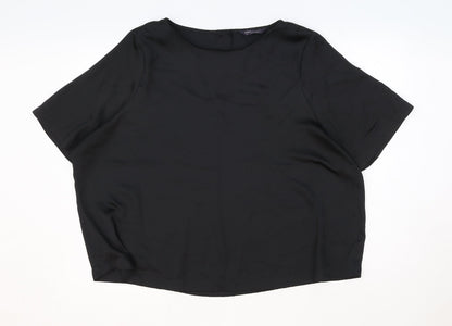 Womens UK Size 2XL Marks and Spencer Black Basic T-Shirt