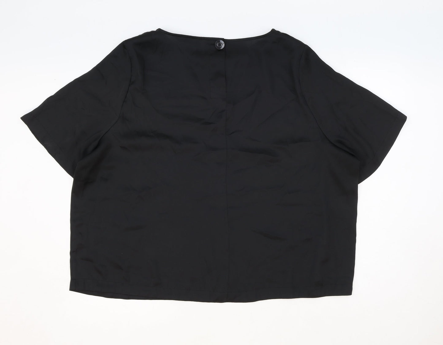 Womens UK Size 2XL Marks and Spencer Black Basic T-Shirt