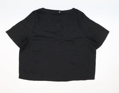 Womens UK Size 2XL Marks and Spencer Black Basic T-Shirt