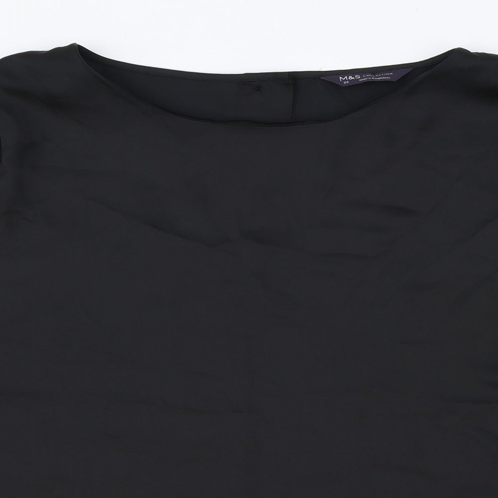Womens UK Size 2XL Marks and Spencer Black Basic T-Shirt