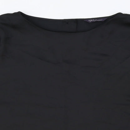 Womens UK Size 2XL Marks and Spencer Black Basic T-Shirt