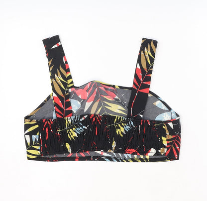 SheIn Womens Black Geometric Polyester Cropped Tank Size XL Square Neck