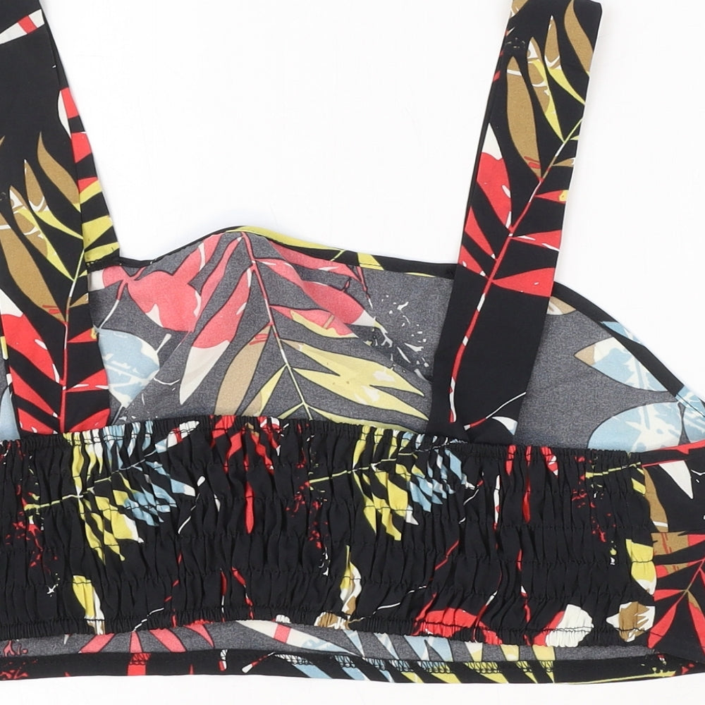 SheIn Womens Black Geometric Polyester Cropped Tank Size XL Square Neck