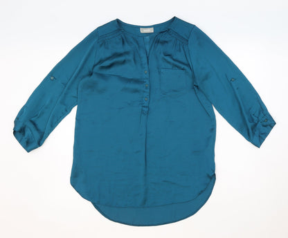 Womens UK Size S Wallis Blue Basic Blouse