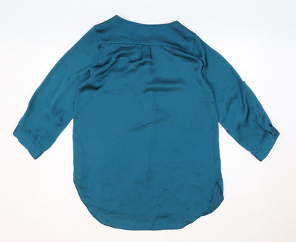 Womens UK Size S Wallis Blue Basic Blouse