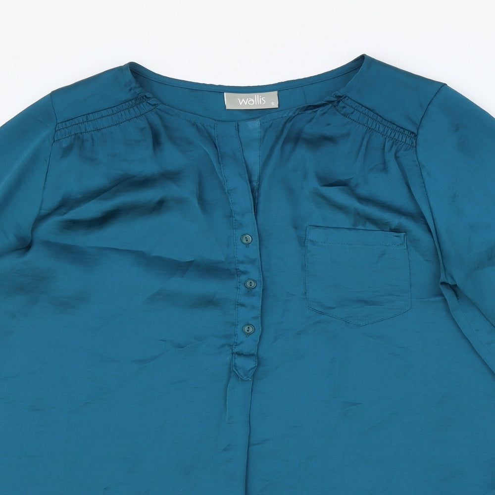 Womens UK Size S Wallis Blue Basic Blouse