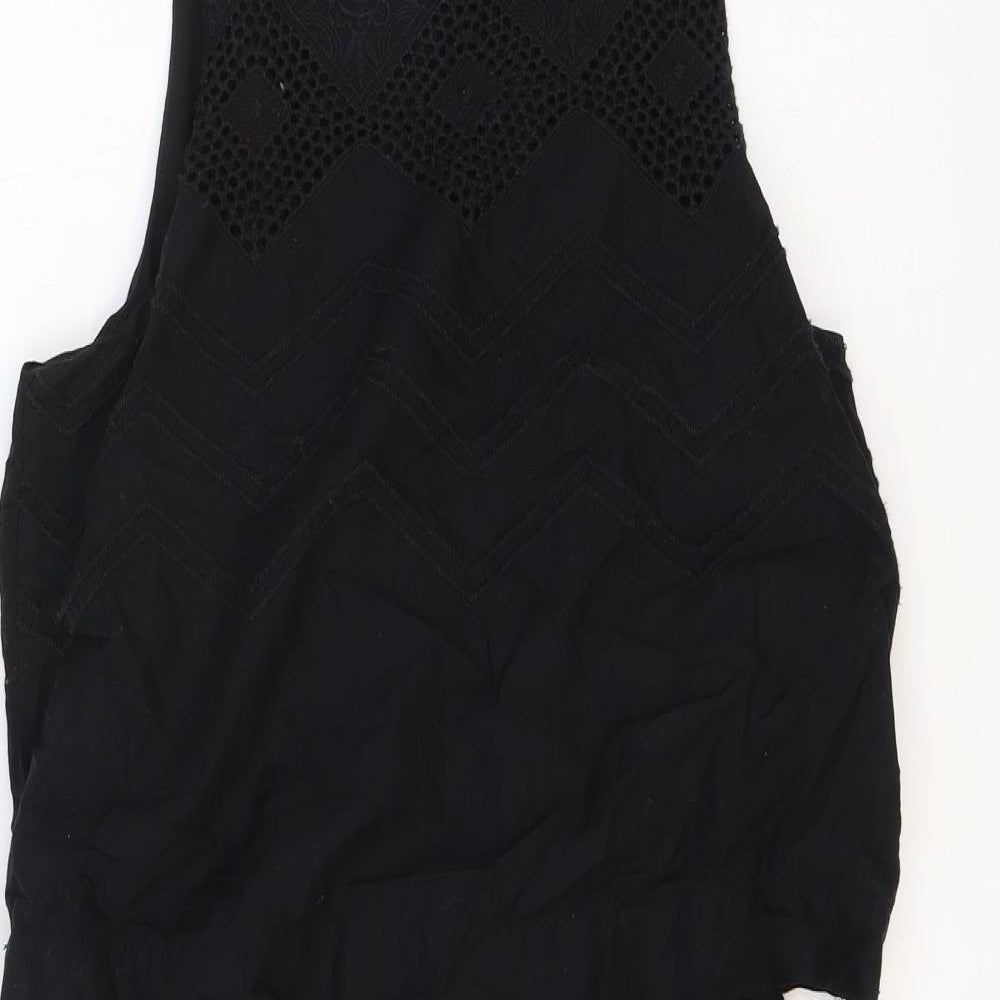 Gap Womens Black Polyester Fit & Flare Size 4 Round Neck Pullover