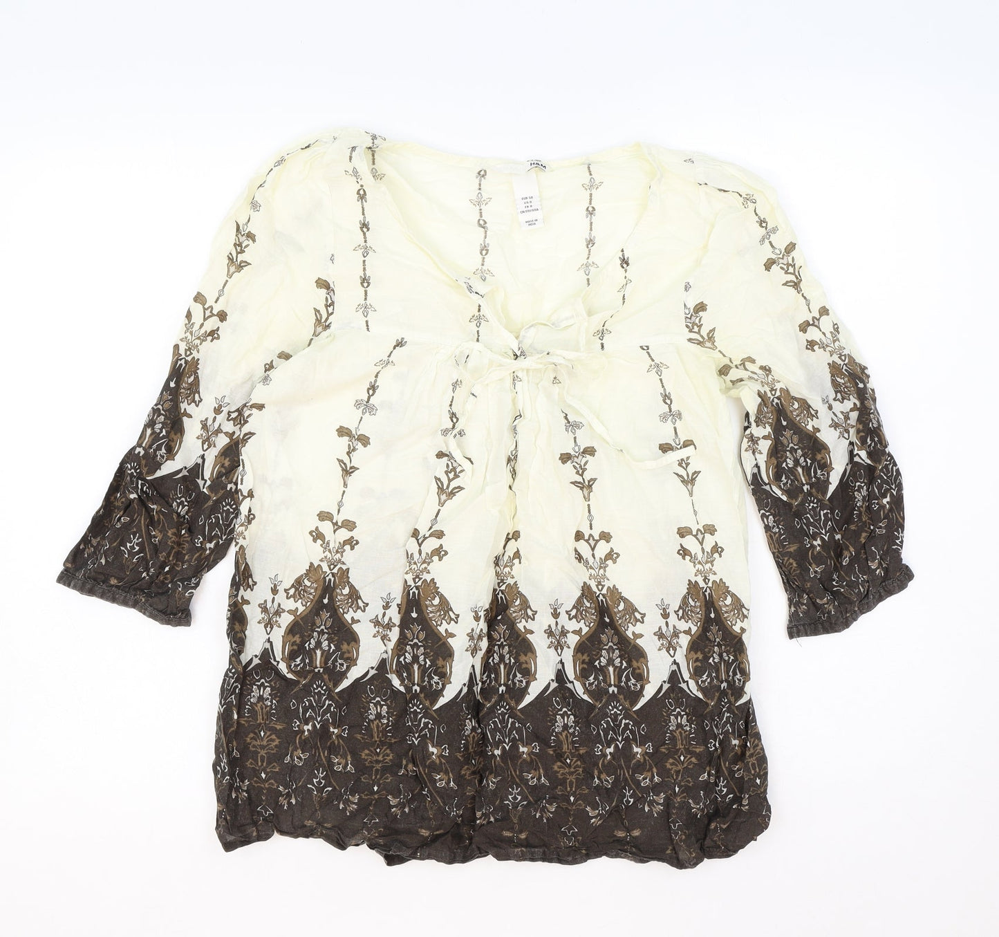 Womens UK Size 10 H&M Brown Basic Blouse
