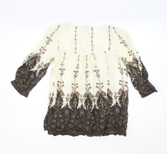 Womens UK Size 10 H&M Brown Basic Blouse
