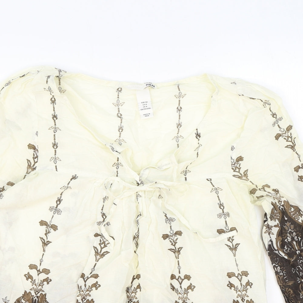 Womens UK Size 10 H&M Brown Basic Blouse
