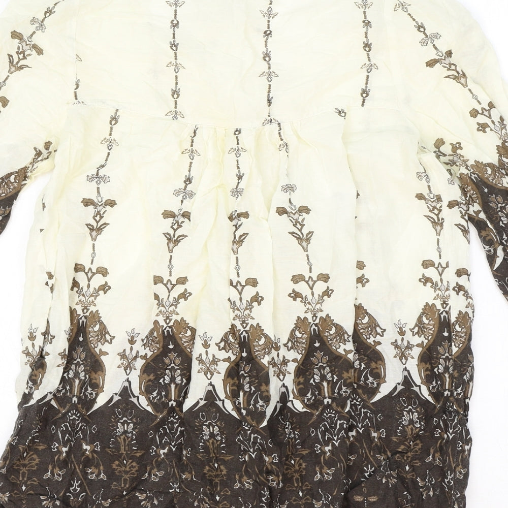 Womens UK Size 10 H&M Brown Basic Blouse