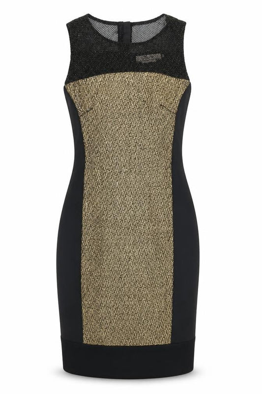 DS DRES Womens Black Polyester Pencil Dress Size 8 Scoop Neck Zip