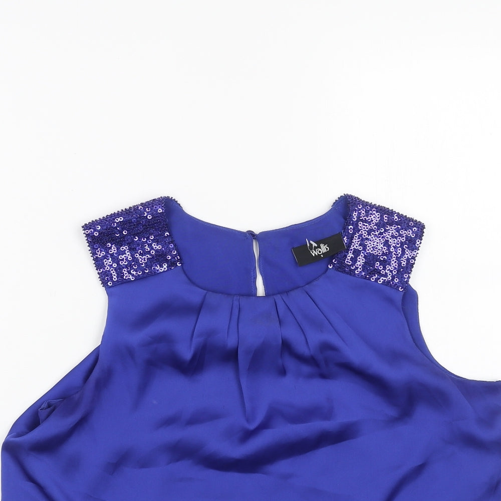 Womens UK Size S Wallis Blue Basic Blouse