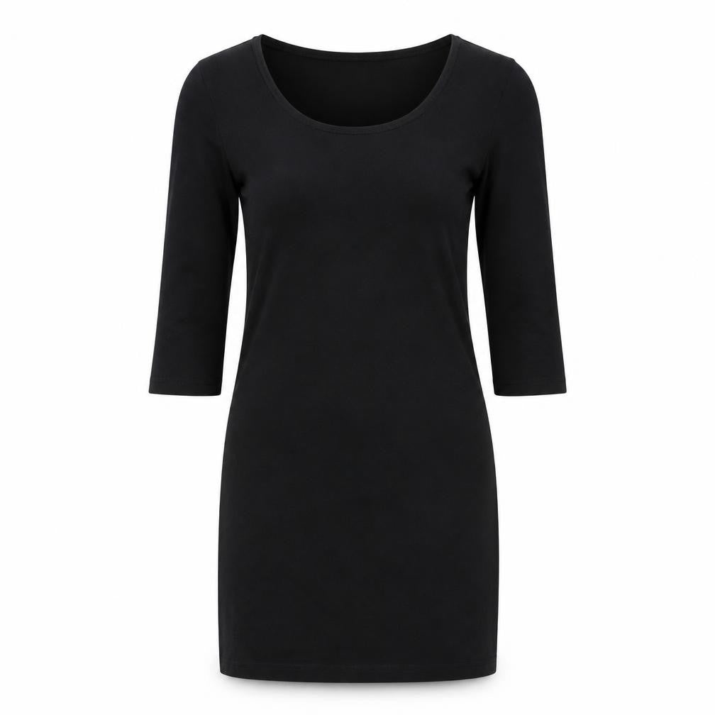 H&M Womens Black Cotton Shift Size 10 Round Neck Pullover