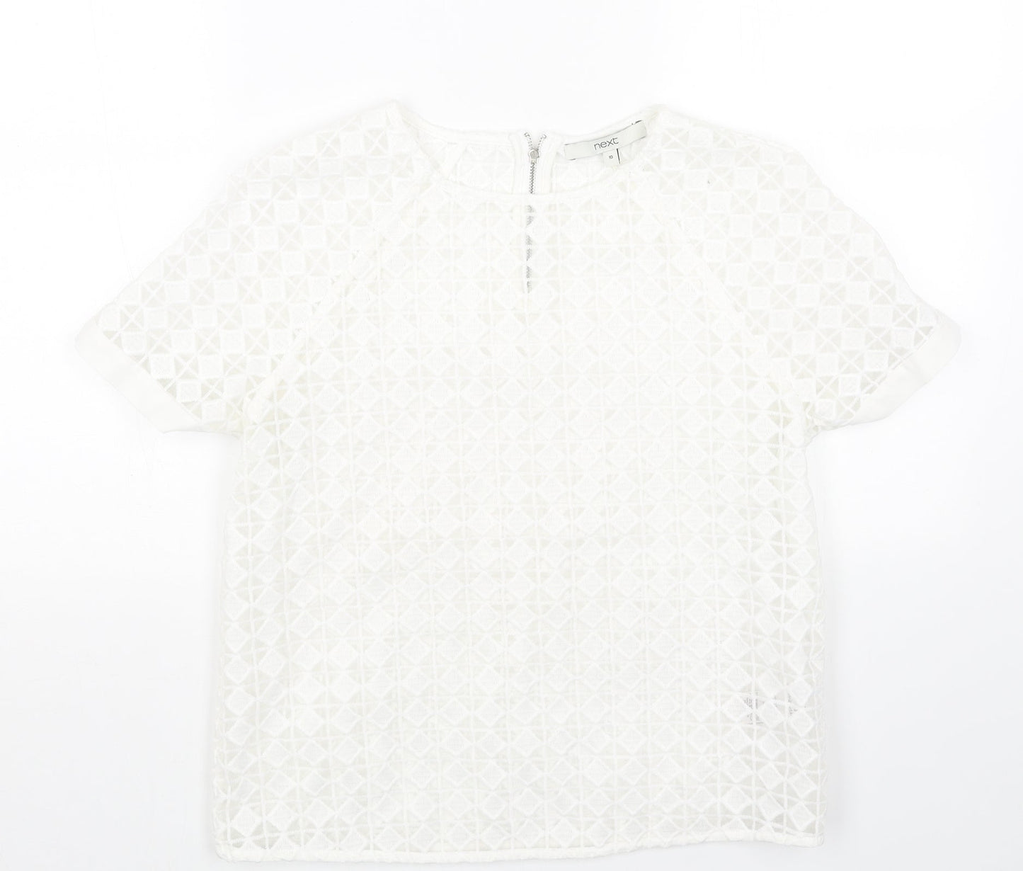 Womens UK Size 10 NEXT White Basic Blouse