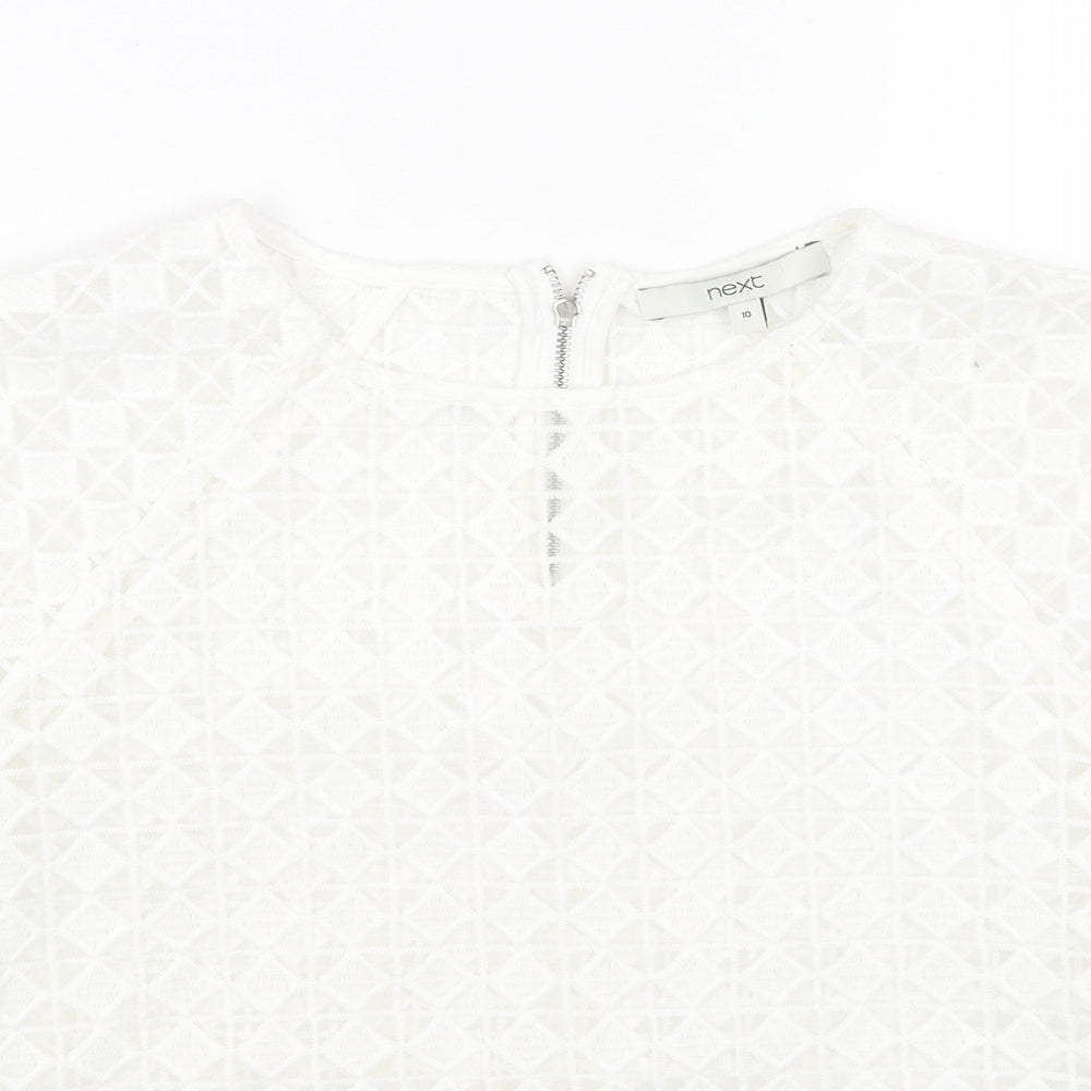 Womens UK Size 10 NEXT White Basic Blouse