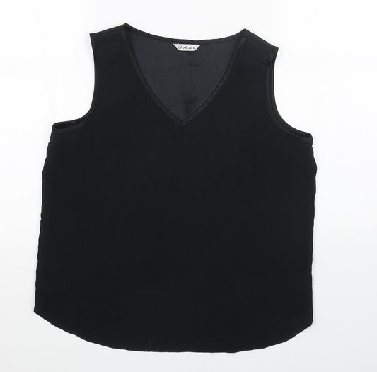Berkertex Womens Black Polyester Basic Tank Size 14 V-Neck