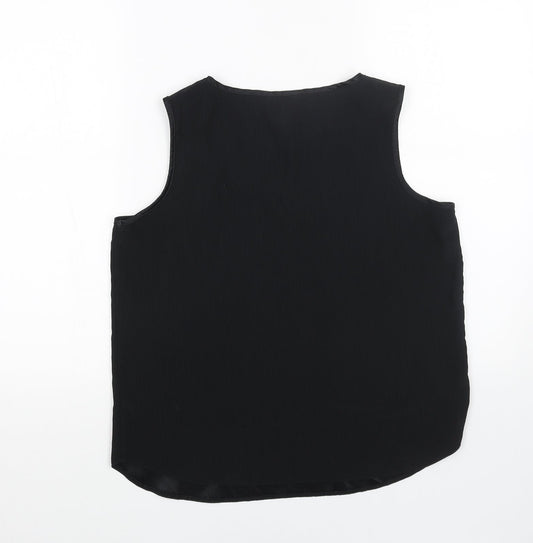 Berkertex Womens Black Polyester Basic Tank Size 14 V-Neck