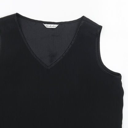 Berkertex Womens Black Polyester Basic Tank Size 14 V-Neck
