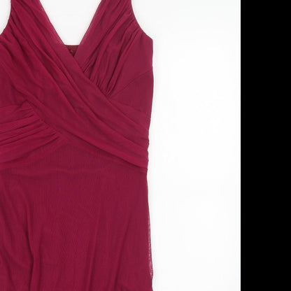 NEXT Womens Pink Nylon A-Line Size 12 V-Neck Zip