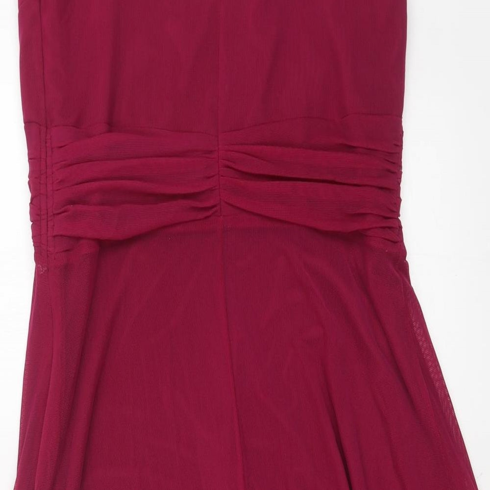 NEXT Womens Pink Nylon A-Line Size 12 V-Neck Zip