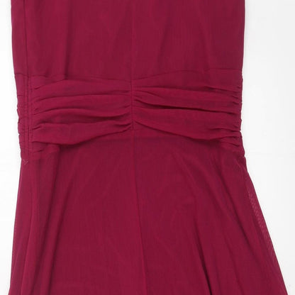 NEXT Womens Pink Nylon A-Line Size 12 V-Neck Zip