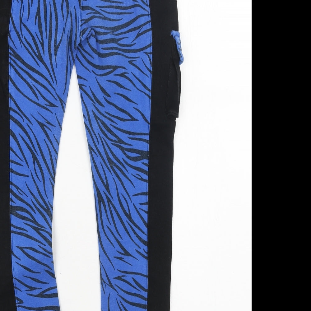 Rebel Womens Black Cotton Trousers Size 8 L27 in Regular Zip - Jodhpurs