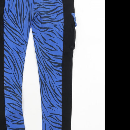 Rebel Womens Black Cotton Trousers Size 8 L27 in Regular Zip - Jodhpurs