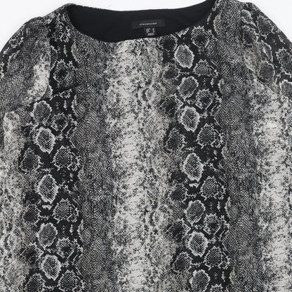 Primark Womens Grey Animal Print Polyester A-Line Size 16 Round Neck Pullover - Snakeskin Pattern