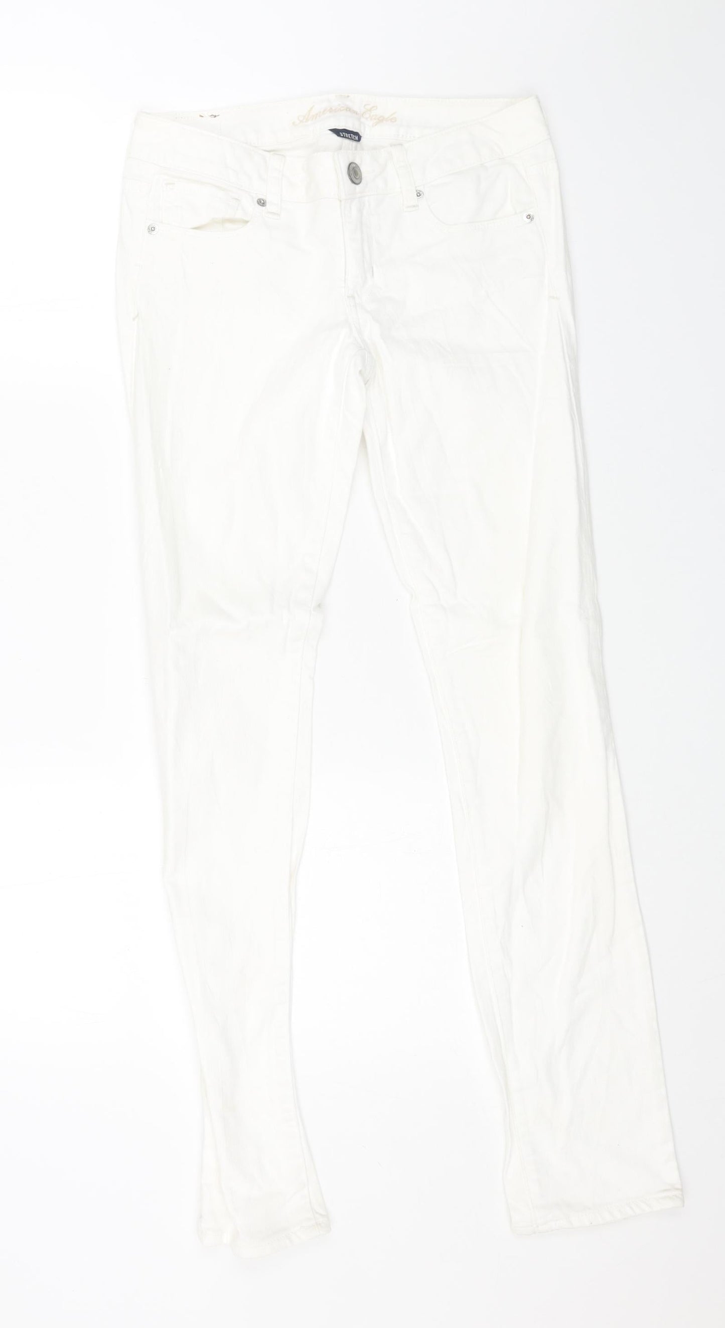 Womens UK Size 32 in American Eagle Outfitters Regular Fit Skinny White Jeans