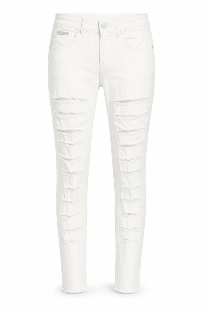 Womens UK Size 28 lexxury Regular Fit Skinny White Jeans