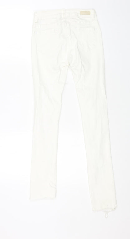Womens UK Size 28 lexxury Regular Fit Skinny White Jeans