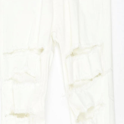 Womens UK Size 28 lexxury Regular Fit Skinny White Jeans