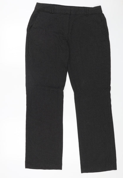 Womens UK Size 14 M&Co Regular Fit Dress Pants Grey Trousers
