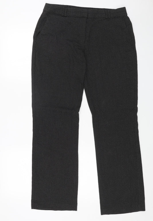 Womens UK Size 14 M&Co Regular Fit Dress Pants Grey Trousers