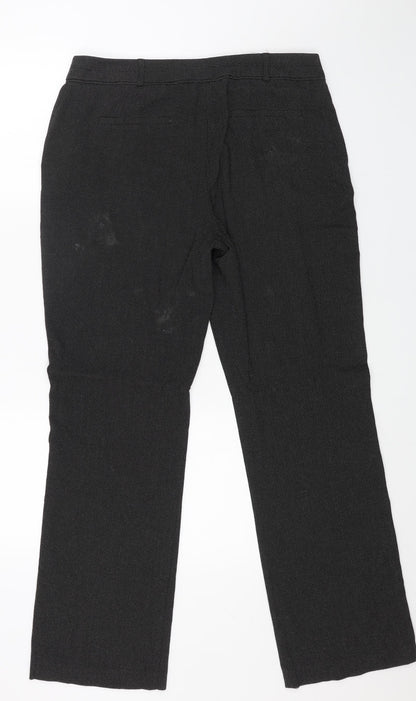 Womens UK Size 14 M&Co Regular Fit Dress Pants Grey Trousers