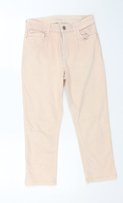 Womens UK Size 10 Marks and Spencer Regular Fit Straight Beige Jeans