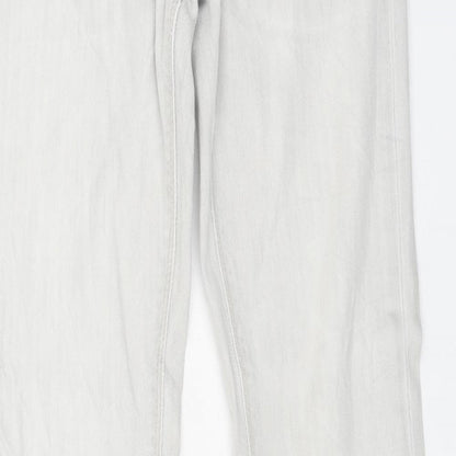 Label Jeans Mens Grey Cotton Skinny Jeans Size 27 in L32 in Regular Button