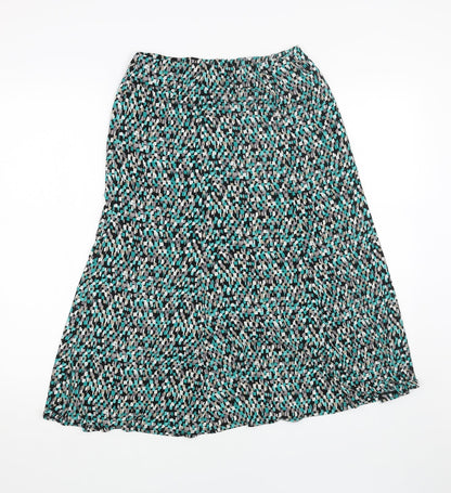 CC Womens Green Geometric Polyester Peasant Skirt Size S