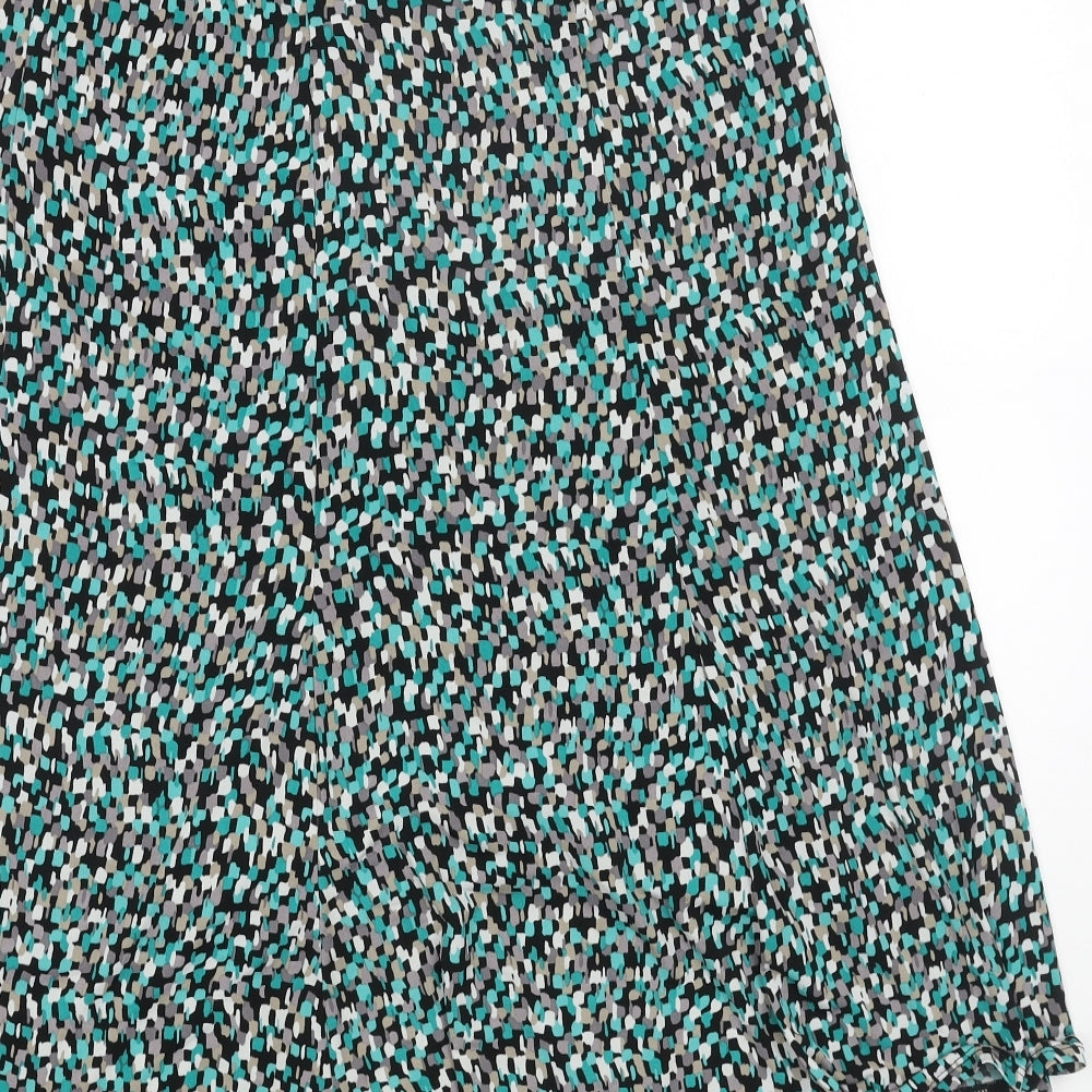 CC Womens Green Geometric Polyester Peasant Skirt Size S