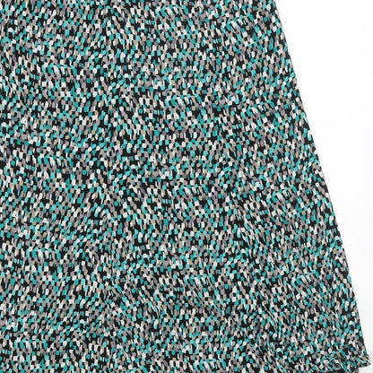 CC Womens Green Geometric Polyester Peasant Skirt Size S