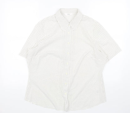 Womens UK Size 16 Marks and Spencer White Basic Button-Up