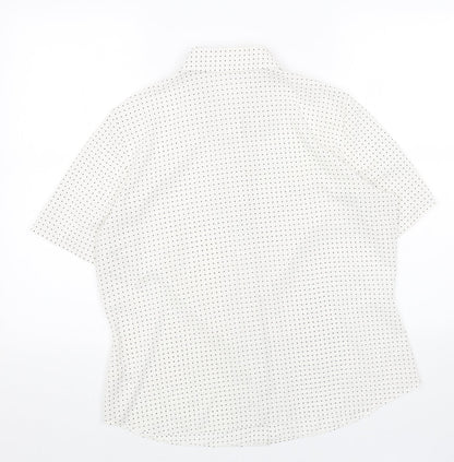 Womens UK Size 16 Marks and Spencer White Basic Button-Up