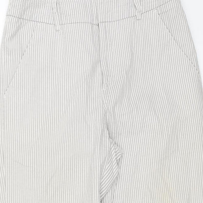 Merona Womens Grey Striped Cotton Trousers Size 6 L25 in Regular Zip