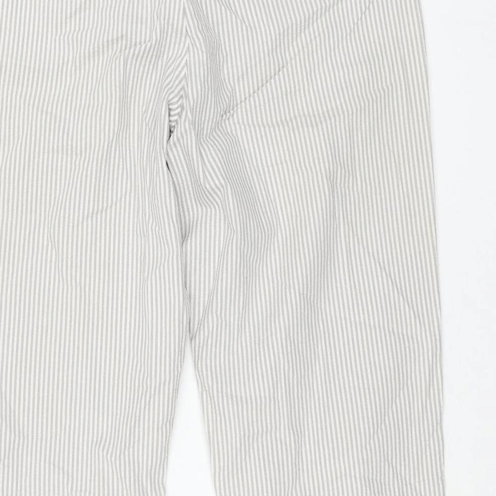 Merona Womens Grey Striped Cotton Trousers Size 6 L25 in Regular Zip