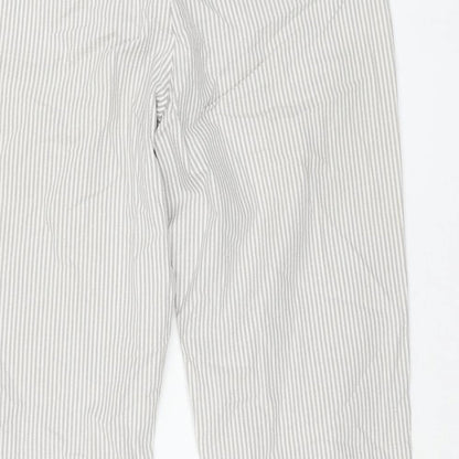 Merona Womens Grey Striped Cotton Trousers Size 6 L25 in Regular Zip