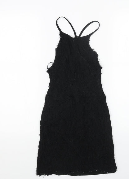 Hearts and Bows Womens Black Polyester A-Line Size 6 Round Neck Zip