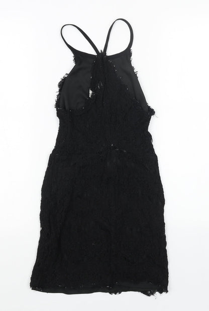 Hearts and Bows Womens Black Polyester A-Line Size 6 Round Neck Zip